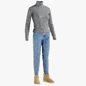 Women's Jeans Pullover Ugg 1 3D model